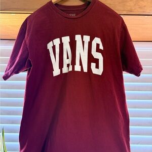 Vans Maroon Short-Sleeve Tee with White Logo